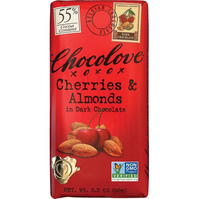 Chocolove Dark Chocolate Bar Cherry & Almond (12x3.2 Oz)