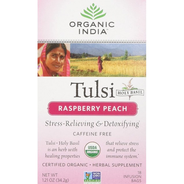 India Raspberry Peach Tulsi Tea (6x18 CT)